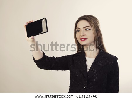 woman business isolated selfie mobile photo