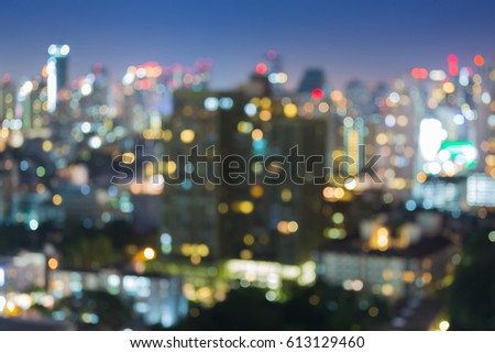 City blurred light night view, abstract background