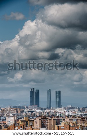 Madrid, Spain Financial District Cityscape