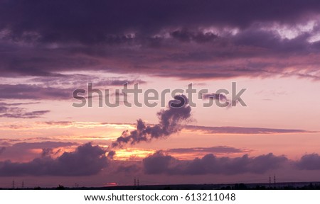 Fiery Cloud Skies View 