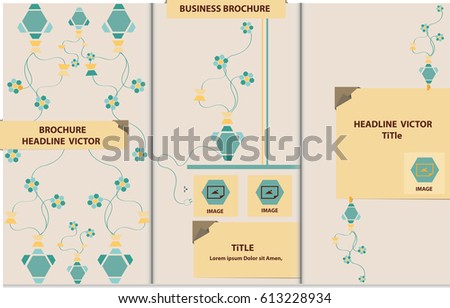  Proportionally. A4 size. Vector template. Trifold Brochure. Brochure layout. abstract background.   Business vector set