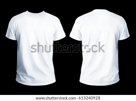 T-shirt template for your design on black background. Royalty-Free Stock Photo #613240928