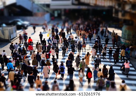 walking people on the street Royalty-Free Stock Photo #613261976