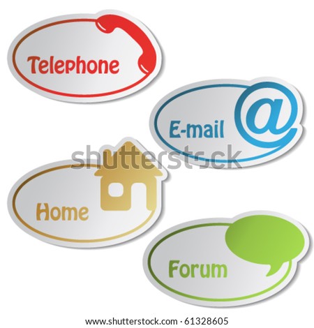 Vector navigation - telephone, email, home, forum