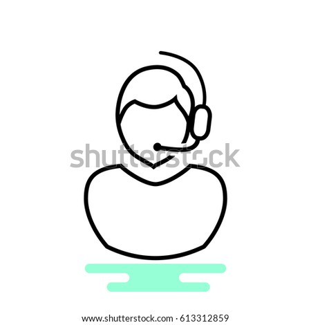 Operator in touch Web icon. vector design