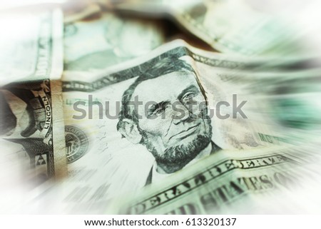 Money ( Five Dollar Bill Zoom Burst ) High Quality 