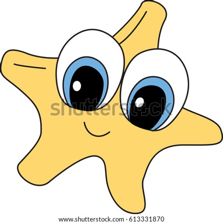 cartoon illustration of a starfish on a white background