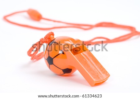 isolated picture of an orange whistle