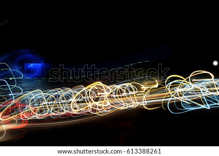 Abstract Motion picture from the light.The busy night in Bangkok