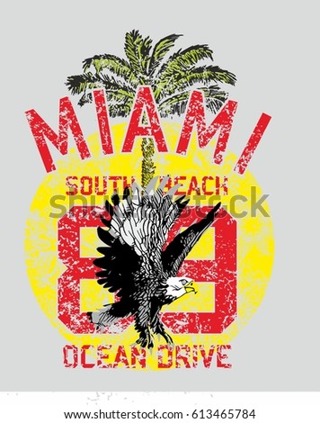 Miami south beach graphic design vector art