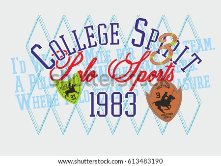 American Polo sports graphic design vector art