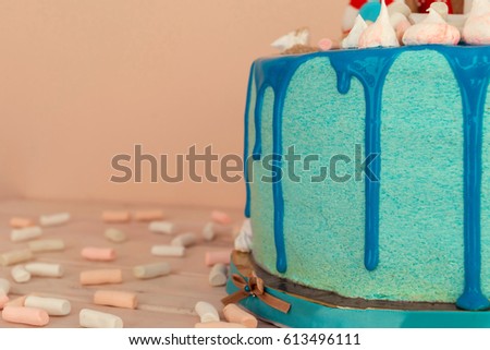 Happy birthday cake with maritime decor.