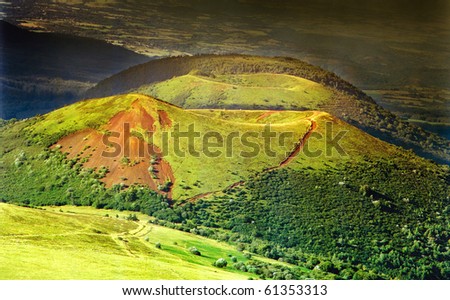 The volcano, Massif Central, Auvergne, France Royalty-Free Stock Photo #61353313