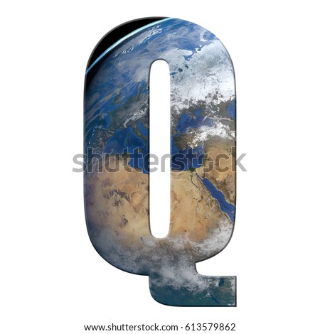 World 3d footage from NASA double exposure in side Alphabet Q