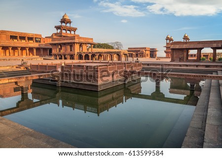 Fatehpur Sikri - A UNESCO World heritage site at Agra, India. Royalty-Free Stock Photo #613599584