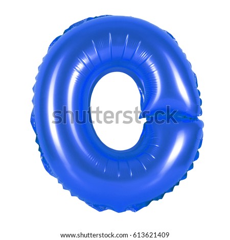 Letter O from English alphabet of balloons on a white background (dark blue)