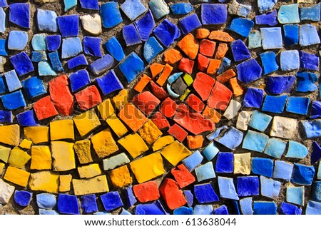 Mosaic background. Colorful ceramic tile pattern.