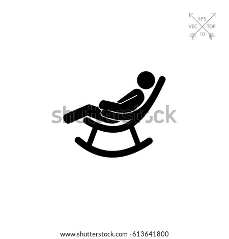 Man in Rocking Chair Icon Royalty-Free Stock Photo #613641800