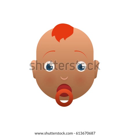 baby newborn child face head vector icon illustration