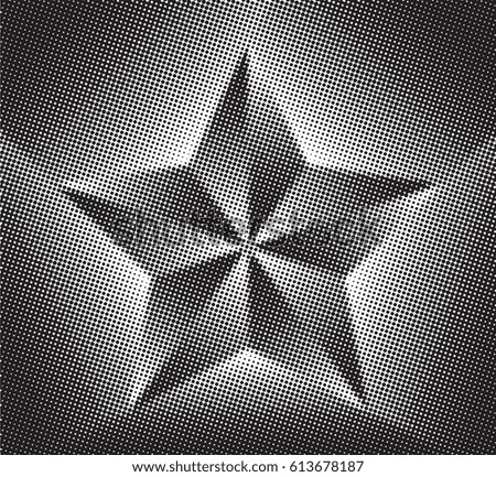 abstract halftone dots pattern vectors for texture and background, Star shape