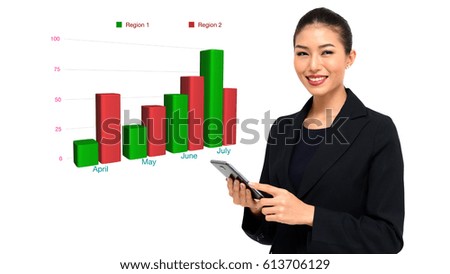 businesswoman and finance graph,economic concept.