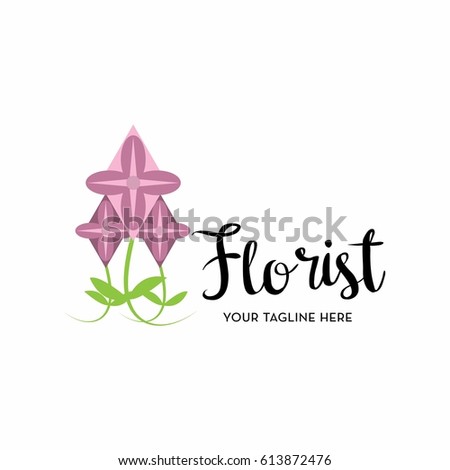 florist / floral logo with text space for your slogan / tagline, vector illustration