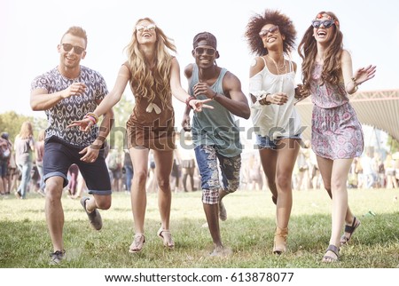 Picture of running people in festival