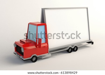 red truck advertising 3D