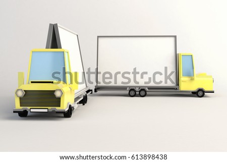 yellow truck advertising 3D