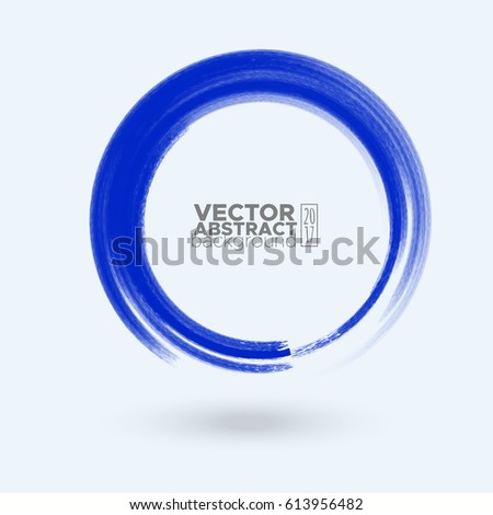 Brush color watercolor round stroke on pastel colour background. Vector illustration of grunge circle stains