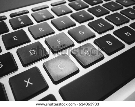 laptop keyboard taken for close-up