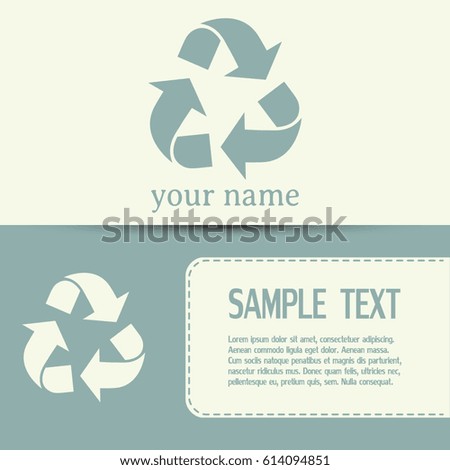 Business cards design.Recycle vector sign