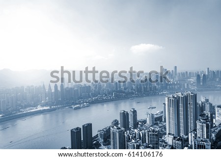 cityscape and skyline of chongqing in cloud sky