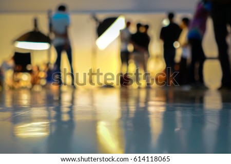 Blurry image in studio working advertising with strobe flash or studio flash. Royalty-Free Stock Photo #614118065