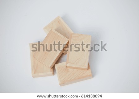 Wood box on white background.