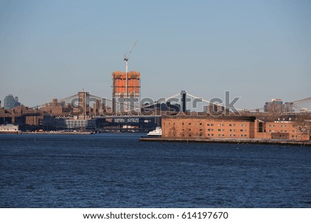 Brooklyn, NYC skyline seen from the Staten Island ferry.