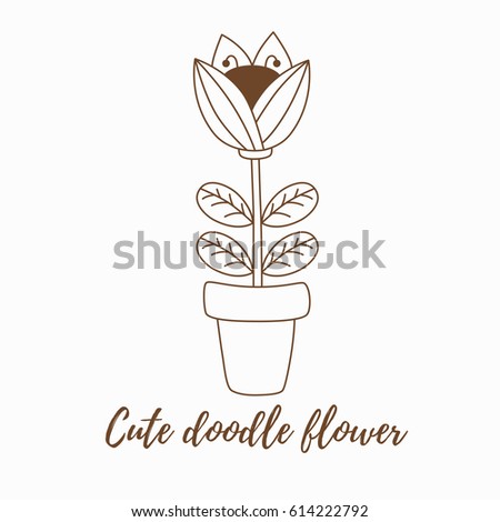 Cute doodle flower graphic isolated vector illustration