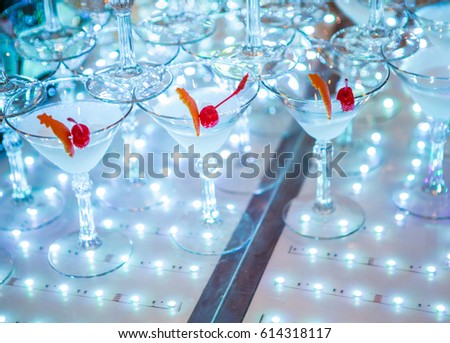 Bar stand with cocktails