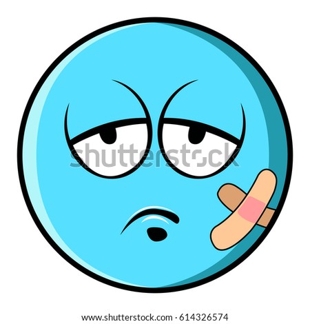 Isolated sick emote on a white background, Vector illustration