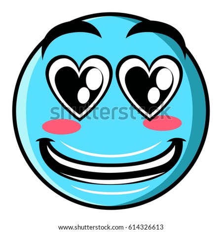 Isolated in-love emote on a white background, Vector illustration