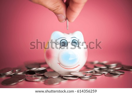 Saving money concept, money coin stack growing business