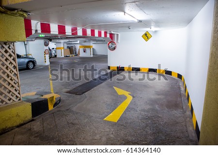 Underground Entrance to the parking lot with ramp