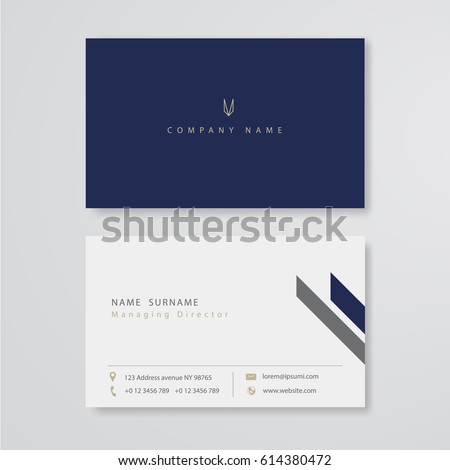 business card flat design template vector Royalty-Free Stock Photo #614380472