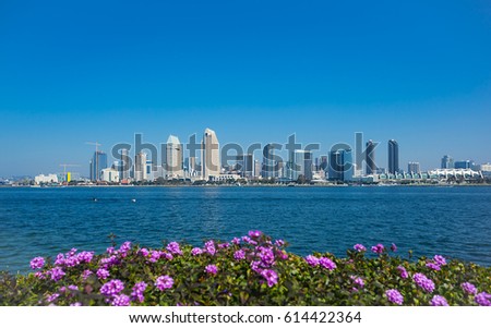 San Diego skyline with blue sky