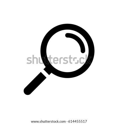 Vector magnifying glass icon with reflection Royalty-Free Stock Photo #614455517