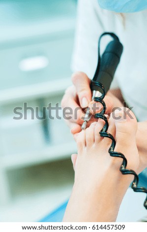 Photo of pedicure procedure in process