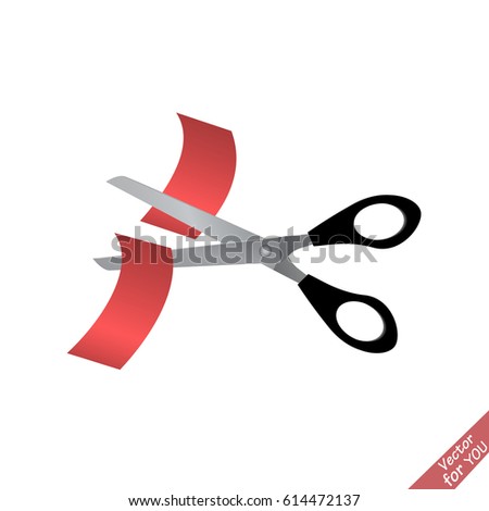 Scissors cut ribbon 