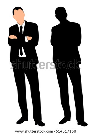 Black and white silhouette man office vector