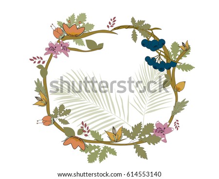 wreath with flowers,vector illustration