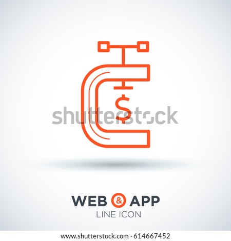clamp economy line vector icon